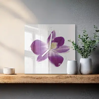 Decoratieve glazen klok vierkant Orchideebloem