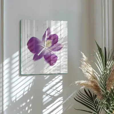 Decoratieve glazen klok vierkant Orchideebloem
