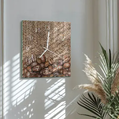 Vierkante glas klok Koffiebonen