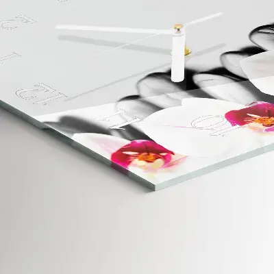 Decoratieve glazen klok vierkant Stenen en orchidee
