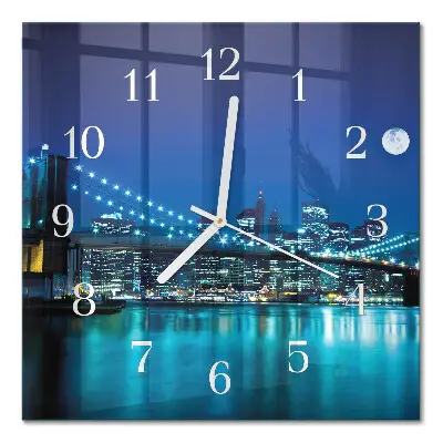 Moderne wandklok glas vierkant Nachthorizon