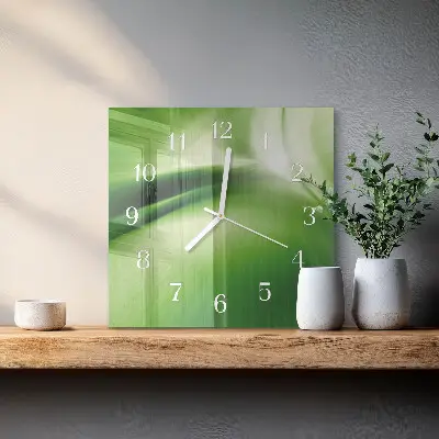 Vierkante glazen wandklok Abstractie