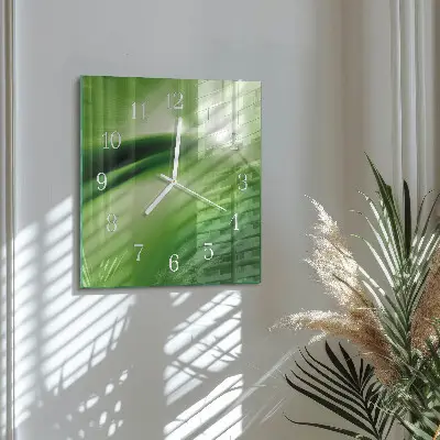 Vierkante glazen wandklok Abstractie