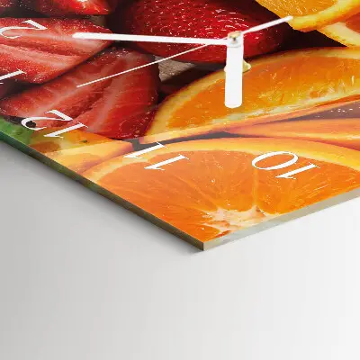 Decoratieve glazen klok vierkant Fruit