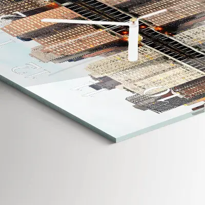 Vierkante glazen wandklok Horizon