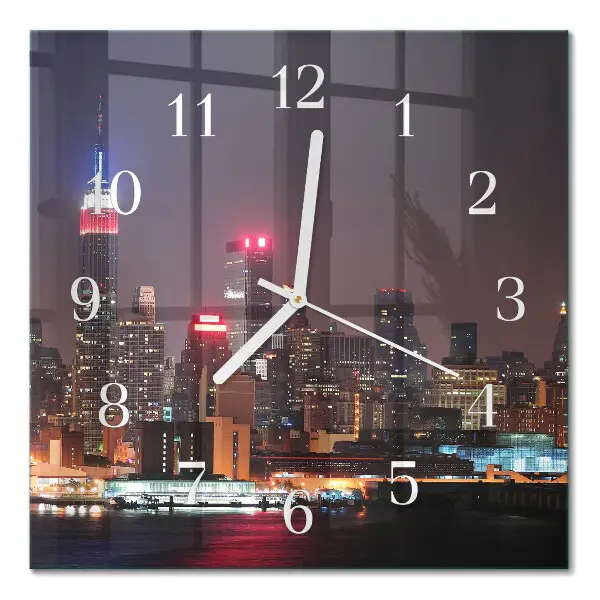 Moderne wandklok glas vierkant Horizon
