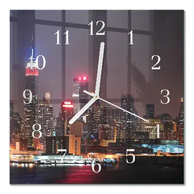 Moderne wandklok glas vierkant Horizon