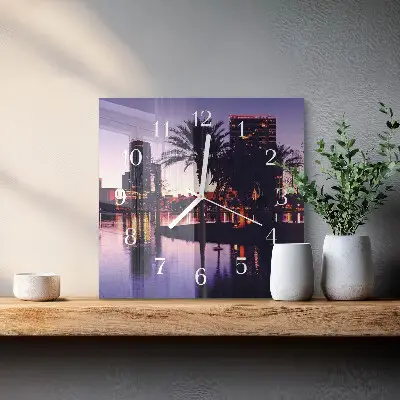 Vierkante glas klok Palmbomen in florida