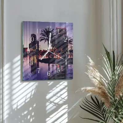 Vierkante glas klok Palmbomen in florida