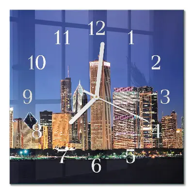 Vierkante glazen wandklok Horizon