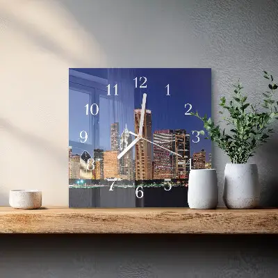 Vierkante glazen wandklok Horizon