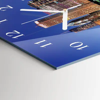 Vierkante glazen wandklok Horizon