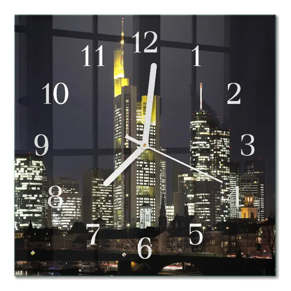 Vierkante glazen wandklok Horizon