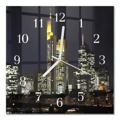Vierkante glazen wandklok Horizon