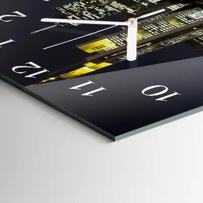 Vierkante glazen wandklok Horizon