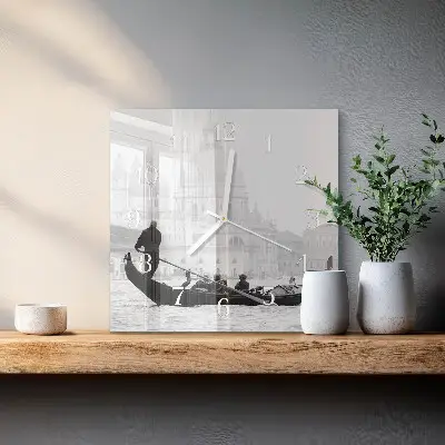 Decoratieve glazen klok vierkant Venetiaanse boot