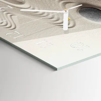 Moderne wandklok glas vierkant Steenzand