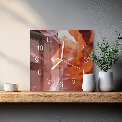 Vierkante glas klok Grot