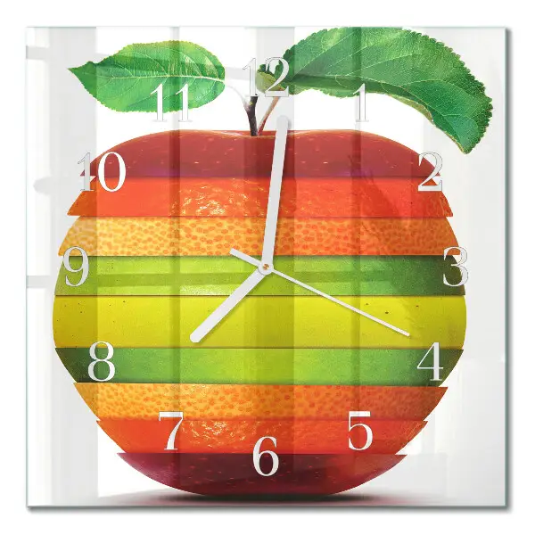 Decoratieve glazen klok vierkant Appel