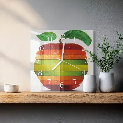 Decoratieve glazen klok vierkant Appel