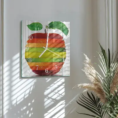 Decoratieve glazen klok vierkant Appel