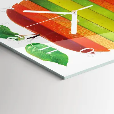 Decoratieve glazen klok vierkant Appel
