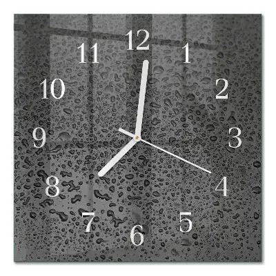 Decoratieve glazen klok vierkant Waterdruppels