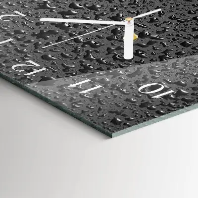 Vierkante glas klok Waterdruppels