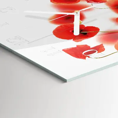 Decoratieve glazen klok vierkant Klaprozen