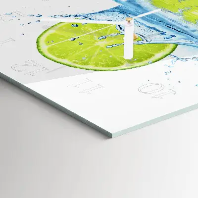 Vierkante glazen klok Water met kalk