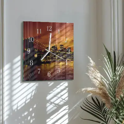 Vierkante glas klok Horizontale brug