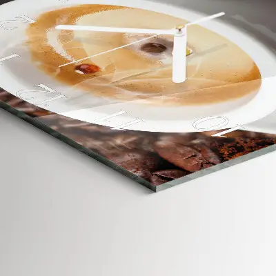 Decoratieve glazen klok vierkant Een kopje koffie