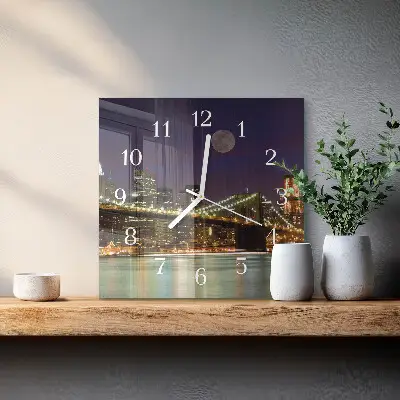 Vierkante glas klok Horizontale brug
