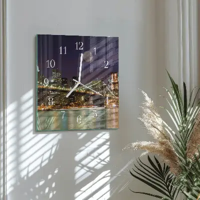 Vierkante glas klok Horizontale brug