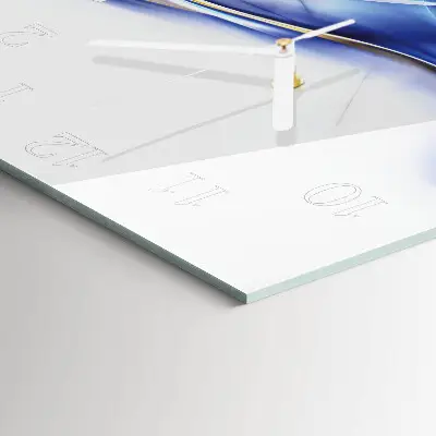 Vierkante glazen wandklok Abstracte lijnen