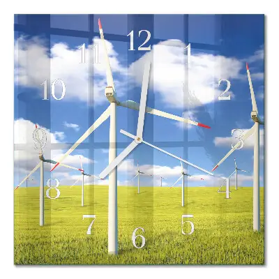 Decoratieve glazen klok vierkant Windpark