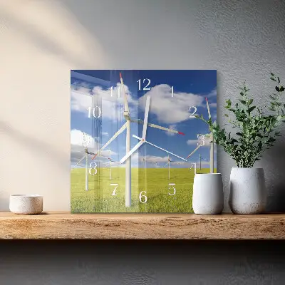 Decoratieve glazen klok vierkant Windpark