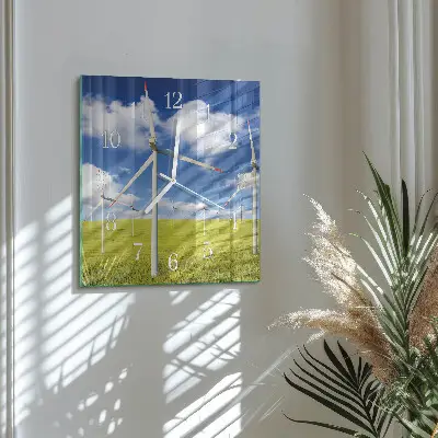 Decoratieve glazen klok vierkant Windpark