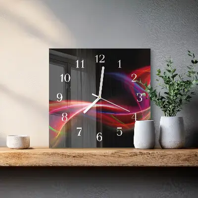 Vierkante glas klok Abstracte lijnen