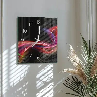 Vierkante glas klok Abstracte lijnen