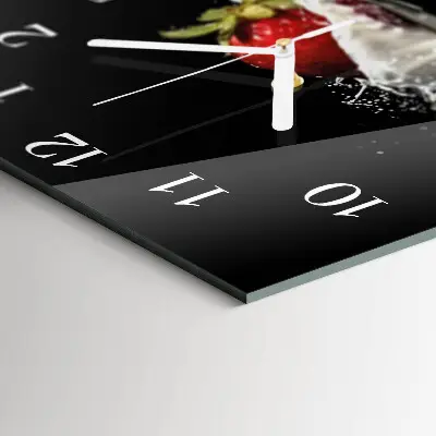 Moderne wandklok glas vierkant Aardbei