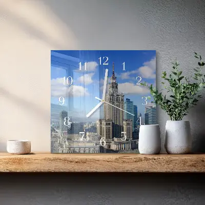 Decoratieve glazen klok vierkant Warschau