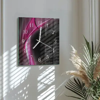 Vierkante glazen klok Abstracte lijnen