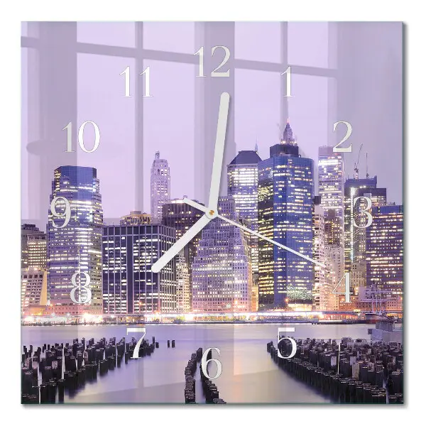 Moderne wandklok glas vierkant Horizon