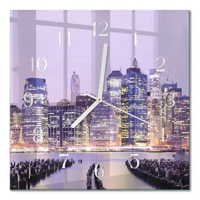 Moderne wandklok glas vierkant Horizon