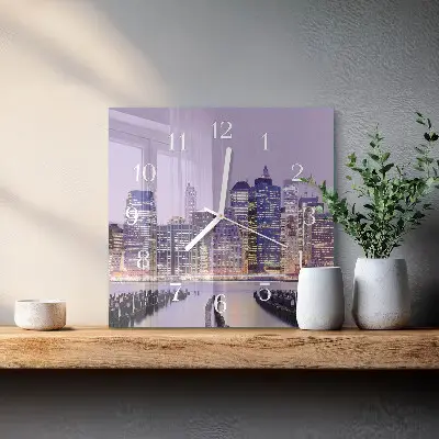 Moderne wandklok glas vierkant Horizon