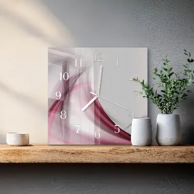 Decoratieve glazen klok vierkant Abstracte lijnen