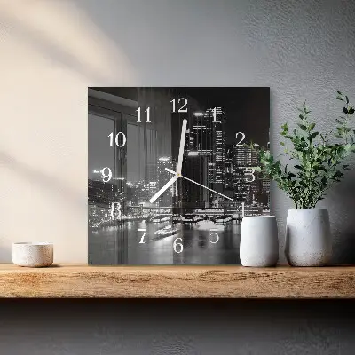 Vierkante glas klok Horizon