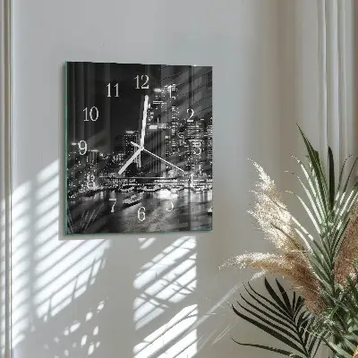 Vierkante glas klok Horizon