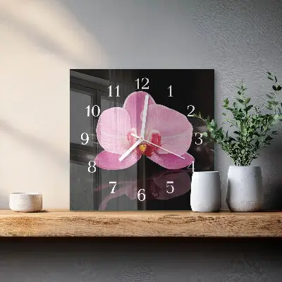 Decoratieve glazen klok vierkant Orchidee